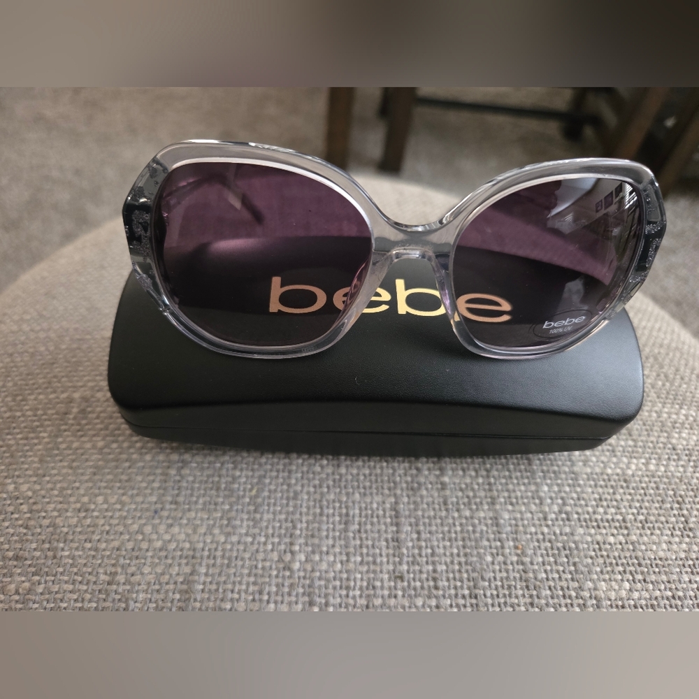 Bebe Women's Sunglasses - Black and Clear NWOT with Case